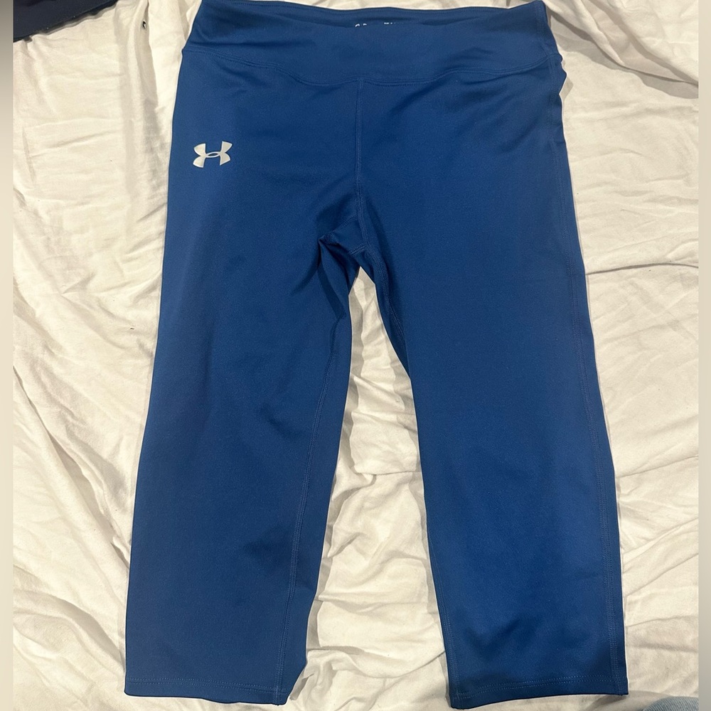 Girls Under Armour Youth Large Navy Leggings Fitted Style